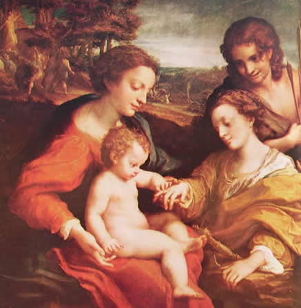 Correggio: Nozze mistiche di Santa Caterina con San Sebastiano, 105 x 102 Louvre Parigi